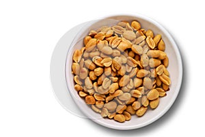Peanuts in a dish isolated