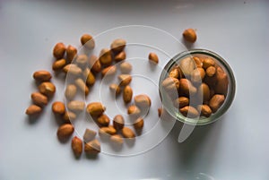 Peanuts in a glass jar