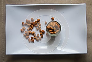 Peanuts in a glass jar