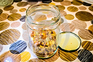 Peanuts On A Glass Jar