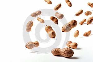 Peanuts isolated on white background