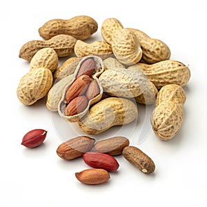 Peanuts isolated on white background