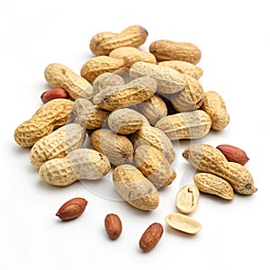 Peanuts isolated on white background