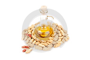 Peanuts and oil in bottle