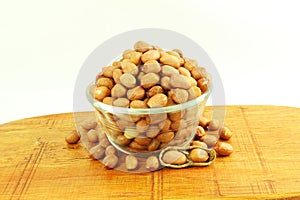 Peanuts peeled in white background