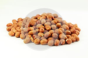 Peanuts peeled in white background