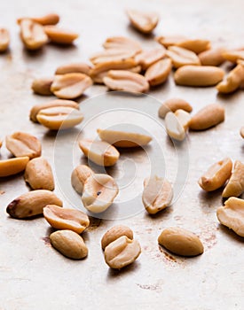 Peanuts on a steel plate