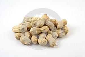 Peanuts on white background photo