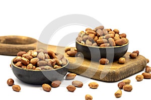 Peanuts on a white background. Healthy and fresh.nuts