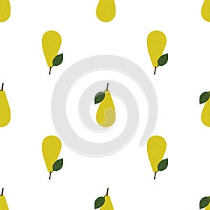 Pear. Colored Seamless Vector Patterns