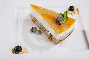 PEAR cheesecake on plate