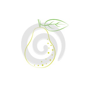 Pear coloring book. Children s coloring book with a picture of a pear. Ripe garden fruit. Vector illustration