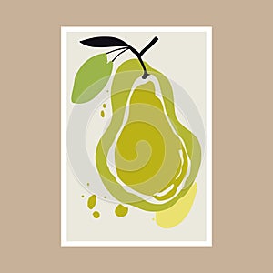 pear design over beige background vector illustration. EPS10