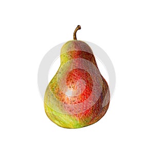 pear drawn with colored pencils.