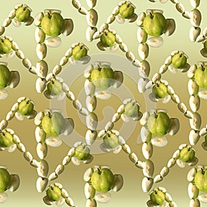 Pear fruit and  alphbet P seamless pattern