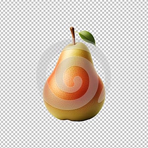 Pear fruit isolated on transparent background