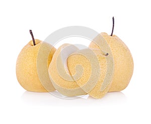 Pear fruit over white isolated background