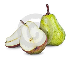 Pear fruit on white background