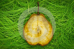 Pear on grass