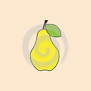 Pear Icon Autumn Fruit Harvest Concept