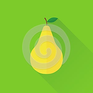 Pear icon, flat design style, vector illustration
