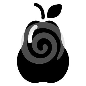 Pear icon isolated on white background.