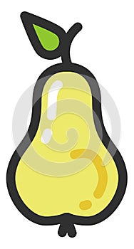 Pear icon. Yellow juicy fruit. Sweet dessert food