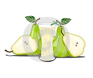 pear juice illustration vector drawing