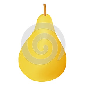 Isolated Ripe Pear Fruit Single Illustration by Indy Purwa photo