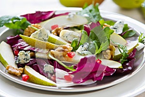 Pear,Pomegranate with Blue cheese and rocket salad