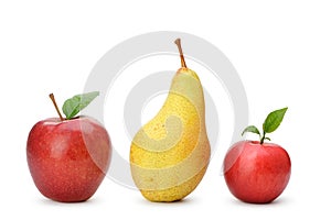 Pear and red apples
