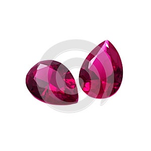 Pear Shape Diamond Cut Rubies