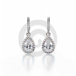 Pear Shaped Diamond Earrings With Crystal - Elegant Fujifilm Provia Style Jewelry