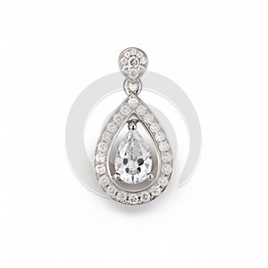 Pear Shaped White Gold Pendant With Traditional Essence