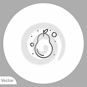 Pear vector icon sign symbol