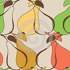 Pear whole fruits pattern
