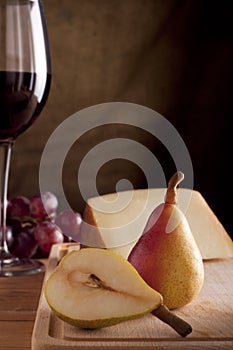 Pear with Wine and Cheese