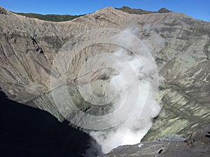 Pearing down in Mount Bromo Crater, East Java, Indonesia
