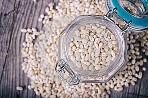 Pearl barley grains