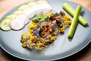 Pearl-barley porridge with vegetables