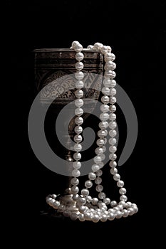 Pearl beads with wineglass