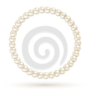 Pearl circle like frame isolated on white