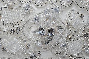 Pearl and Crystal Wedding Dress Detail