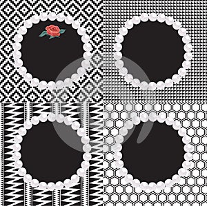 4 Pearl Frames Black White Patterns photo