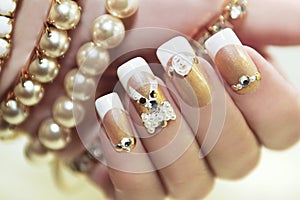 Pearl French manicure.