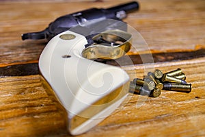 Pearl Handled .22 caliber Pistol with Bullet`s photo