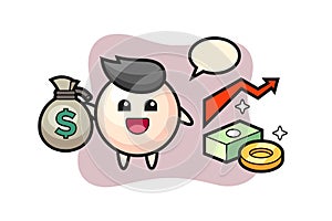 Pearl illustration cartoon holding money sack