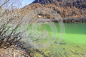 Pearl Lake at Yading Nature Reserve in Sichuan, China