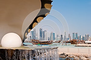 The pearl landmark on the Doha corniche