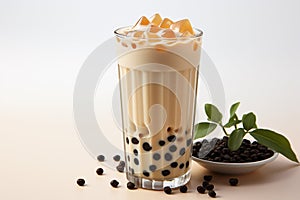 Pearl Milk Tea on white background